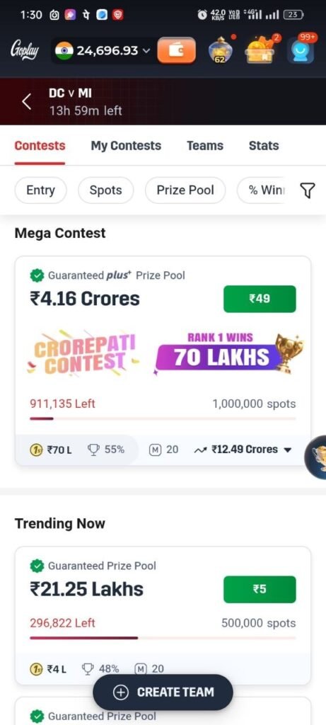 GoPlay11 fantasy cricket winner celebrating real money rewards