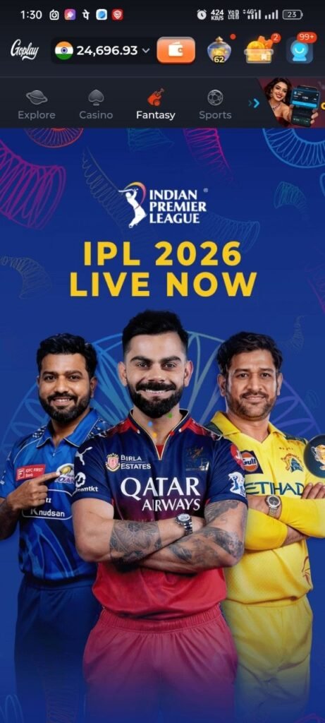 GoPlay11 fantasy cricket app showing fast withdrawal and secure payment